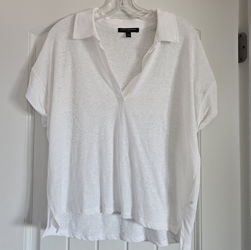 Collared White Top from Banana Republic